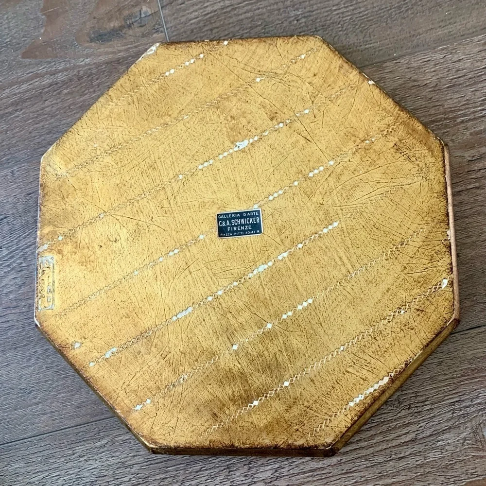 Vintage Ferenze Wooden Hand Painted Tray Italy 13”